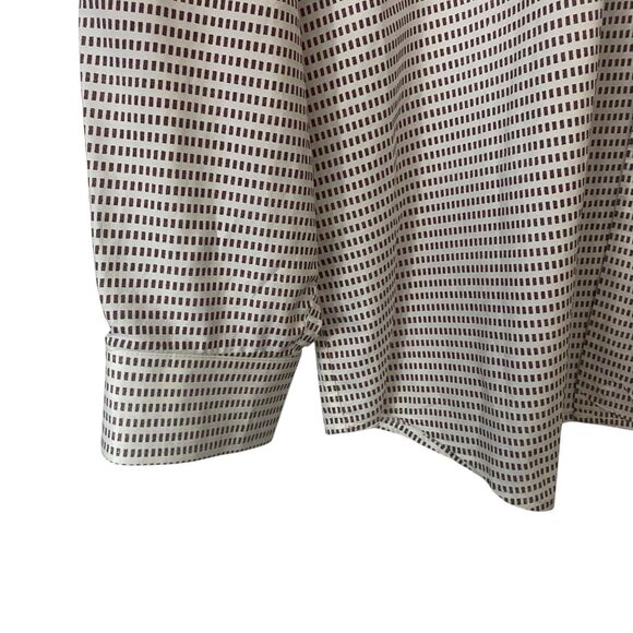 Tommy Bahama Island Modern Fit Mens  XXL Cotton Silk Button Up Shirt Brown White - Picture 5 of 13